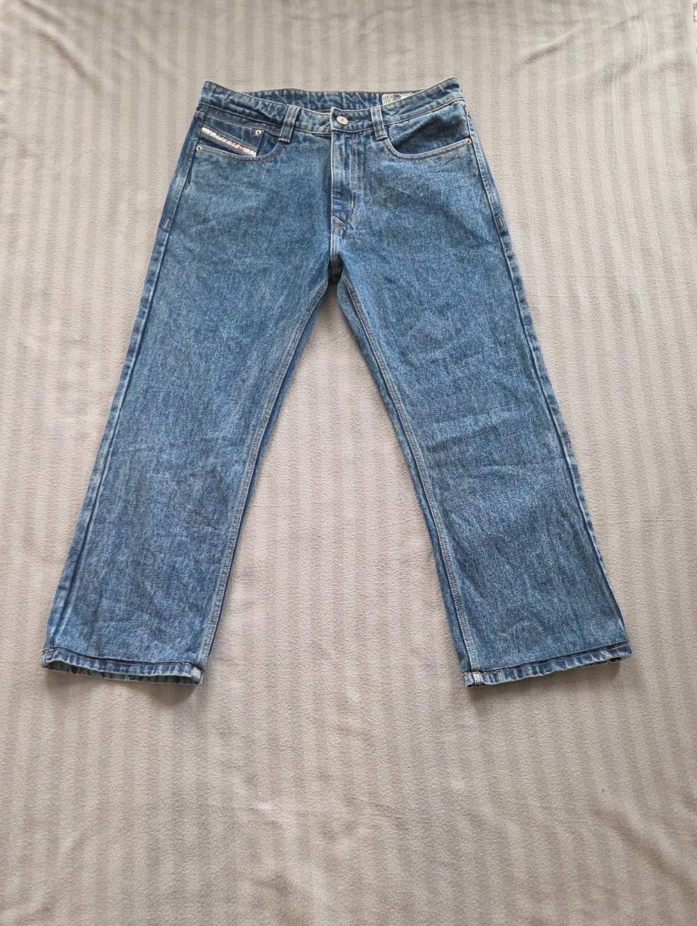 Diesel Men's Light Blue Relaxed Straight Jeans